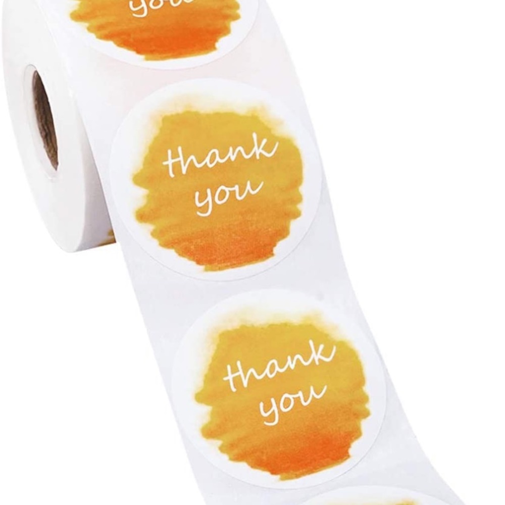 500 X-Large sunset/ombre Thank You stickers 2” size